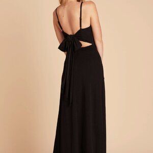Birdy Grey Black Crepe Benny Maxi Bridesmaid Dress Size XS
